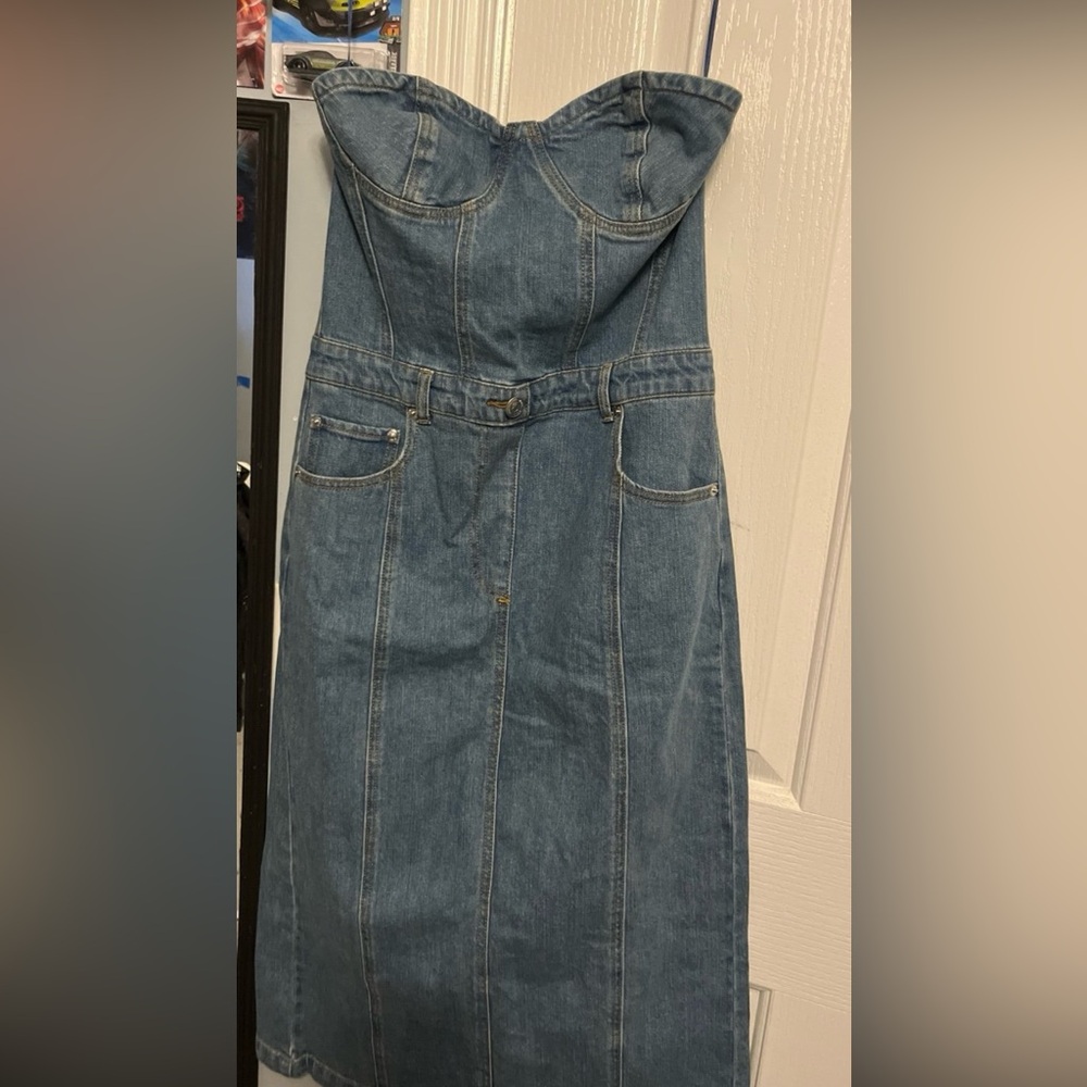 Steve Madden Strapless Denim Dress